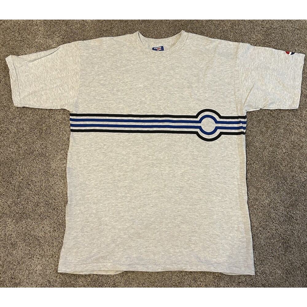 Vintage 90s Pepsi Cola Promo Single Stitch Logo T Shirt Size XL Gray New